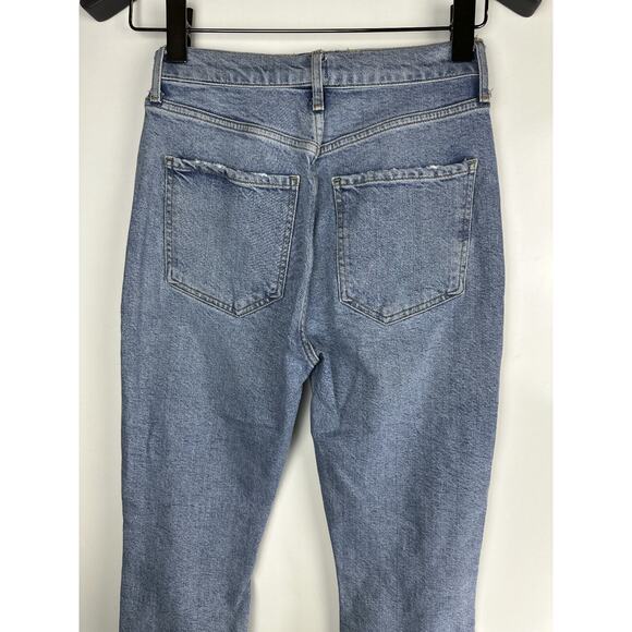 *Altered* Agolde Riley High Rise Straight Crop Distressed Denim Jeans 26" Waist - Picture 8 of 11